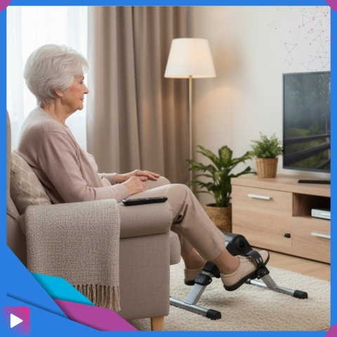 Rotor Rowerek Rehabilitacyjny Treningowy 2w1 Składany do Ćwiczeń Nóg i Rąk z Licznikiem LCD Dla Seniora ASATO®