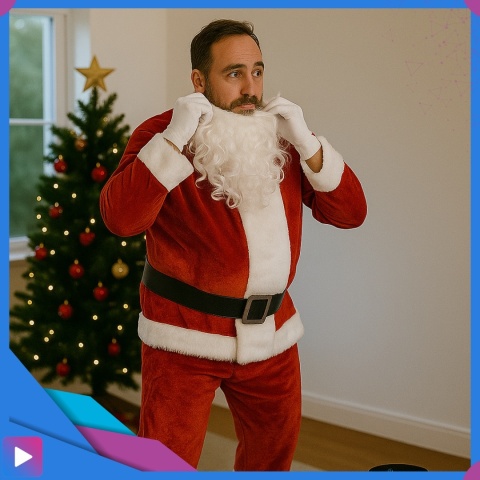 Strój Świętego Św. Mikołaja 14 elementów Santa Claus Premium Gwiazdor