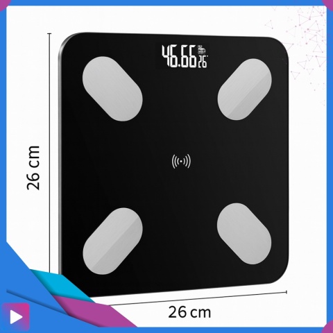 Inteligentna Waga Łazienkowa Elektroniczna Bluetooth Analityczna 32w1 z Aplikacją i Pomiarem Tłuszczu ASATO®