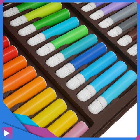 Zestaw Artystyczny w Walizce Dla Dzieci 145 Elementów do Malowania i Rysowania Prezent ASATO®