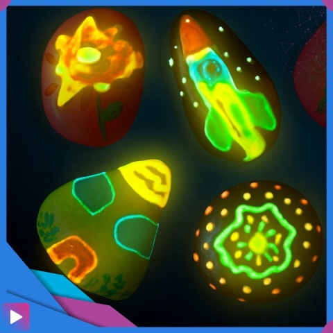 Zestaw do Malowania Kamieni Świecących w Ciemności z Farbkami i Ozdobami Kreatywny Prezent Dla Dzieci ASATO®