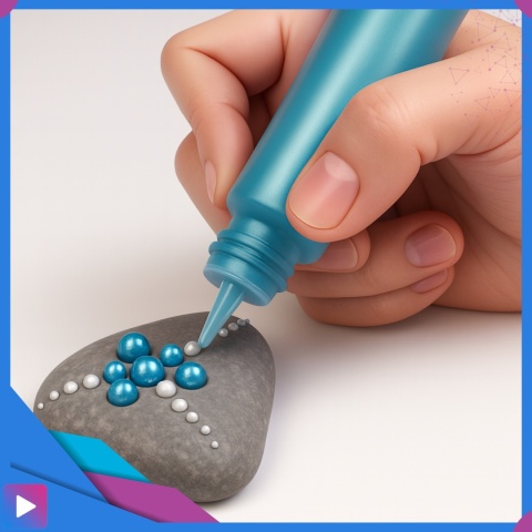 Zestaw do Malowania Kamieni Świecących w Ciemności z Farbkami i Ozdobami Kreatywny Prezent Dla Dzieci ASATO®