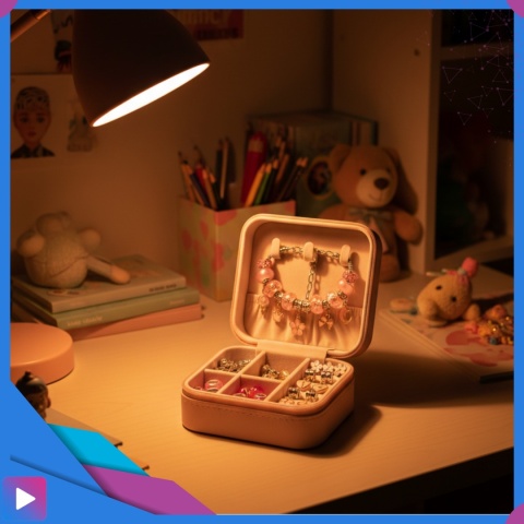 Zestaw do Robienia Bransoletek Naszyjników Biżuterii Dla Dziewczynek z Charmsami Etui 66 Elementów Prezent ASATO®