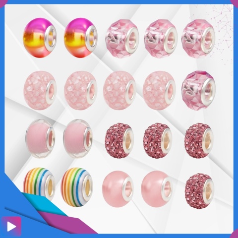 Zestaw do Robienia Bransoletek Naszyjników Biżuterii Dla Dziewczynek z Charmsami Etui 66 Elementów Prezent ASATO®