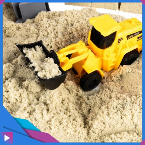 Piasek Kinetyczny Plac Budowy Zestaw 750 g Koparka Dźwigi Dla Dzieci ASATO®