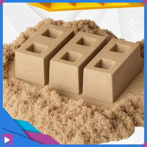 Piasek Kinetyczny Plac Budowy Zestaw 750 g Koparka Dźwigi Dla Dzieci ASATO®