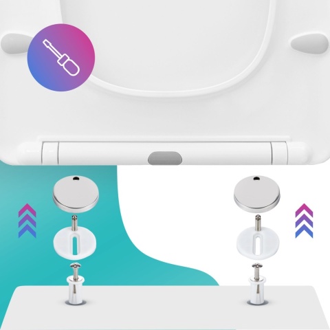 Deska Sedesowa Wolnoopadająca 1046 Biała Duroplast Uniwersalna Klapa WC Twarda