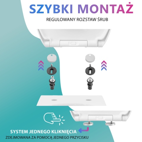 Deska Sedesowa Wolnoopadająca 126 Duroplast Uniwersalna Klapa WC Twarda