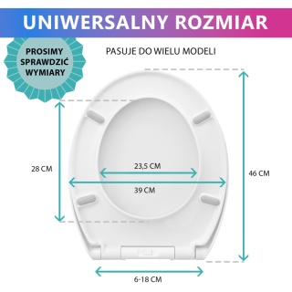 Deska Sedesowa Wolnoopadająca 126 Duroplast Uniwersalna Klapa WC Twarda