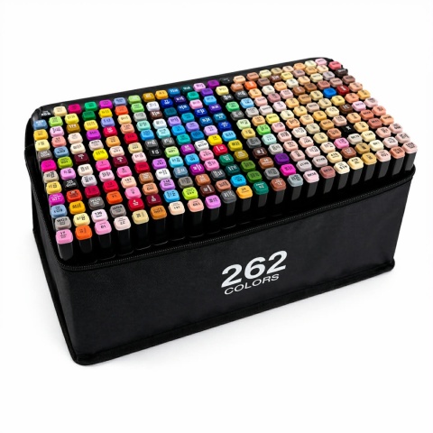 Dwustronne Markery Flamastry Zestaw 262 sztuk + Torba Mazaki Pisaki