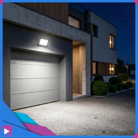 Halogen Naświetlacz LED 100W IP66 4000K ASATO® Zewnętrzny Lampa Robocza Na Elewację Garaż Warsztat
