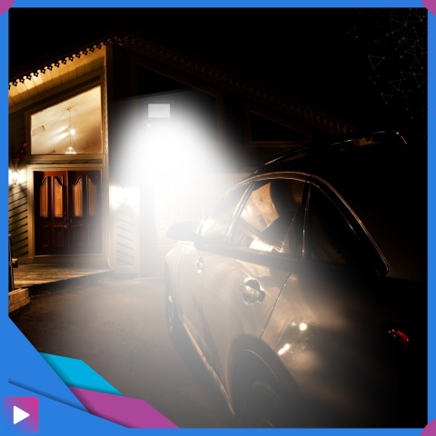 Halogen Naświetlacz LED 20W z Czujnikiem Ruchu i Zmierzchu na Kablu Naświetlacz Zewnętrzny IP65 do Ogrodu i Elewacji ASATO®