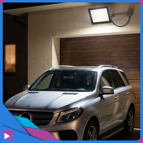 Halogen Naświetlacz LED 50W 4000K IP66 ASATO® Zewnętrzny Lampa Robocza Na Elewację Garaż Warsztat