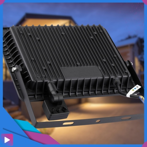 Halogen Naświetlacz LED 30W z Czujnikiem Ruchu i Zmierzchu na Kablu Naświetlacz Zewnętrzny IP65 do Ogrodu i Elewacji ASATO®