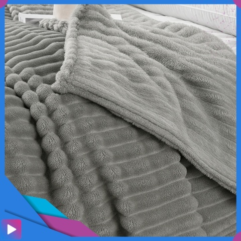 Koc 150x220 cm MikrofibraGruby Puszysty Tłoczony 3D Miękki Ciepły Narzuta Elegancki ASATO®