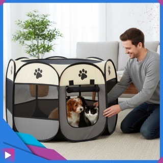 Duży Kojec Składany dla Psa Legowisko Klatka Mobilny ASATO®