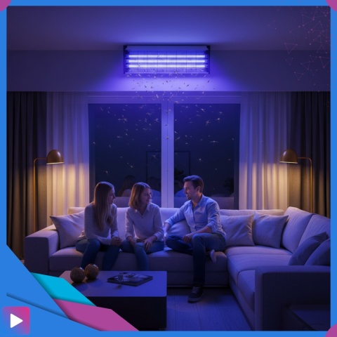 Duża Lampa Owadobójcza UV 10W ASATO® — Komary, Muchy, Ćmy, Meszki | Zasięg 100 m² | Do Wnętrz i Ogrodu | Bez Chemii