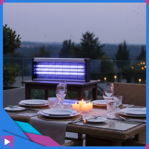 Duża Lampa Owadobójcza UV 10W ASATO® — Komary, Muchy, Ćmy, Meszki | Zasięg 100 m² | Do Wnętrz i Ogrodu | Bez Chemii