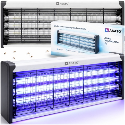 Lampa Owadobójcza UV 10W Na Komary Muchy Ćmy Owady Zasięg 100m² Do Wnętrz i Ogrodu ASATO®