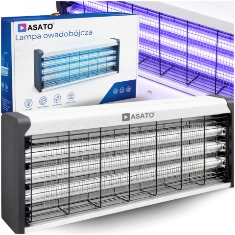 Lampa Owadobójcza UV 10W Na Komary Muchy Ćmy Owady Zasięg 100m² Do Wnętrz i Ogrodu ASATO®