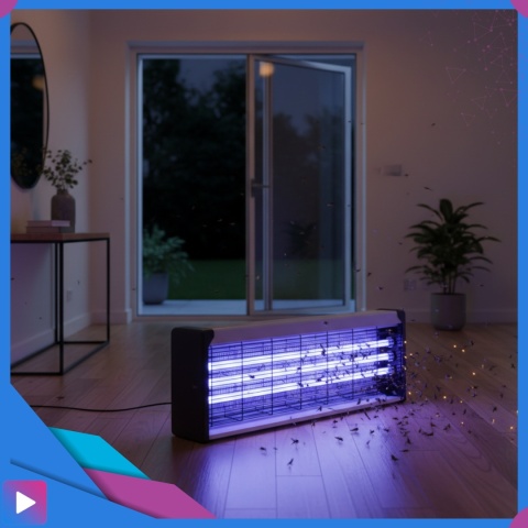 Lampa Owadobójcza UV 10W Na Komary Muchy Ćmy Owady Zasięg 100m² Do Wnętrz i Ogrodu ASATO®