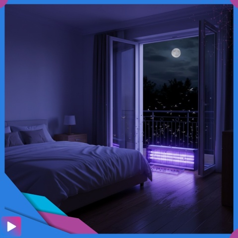 Lampa Owadobójcza UV 10W Na Komary Muchy Ćmy Owady Zasięg 100m² Do Wnętrz i Ogrodu ASATO®