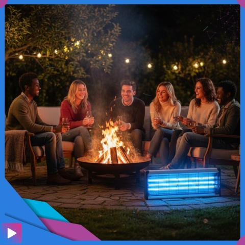 Lampa Owadobójcza UV 10W Na Komary Muchy Ćmy Owady Zasięg 100m² Do Wnętrz i Ogrodu ASATO®