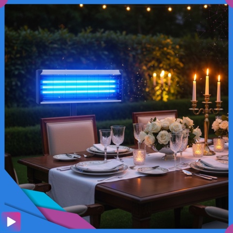 Lampa Owadobójcza UV 10W Na Komary Muchy Ćmy Owady Zasięg 100m² Do Wnętrz i Ogrodu ASATO®