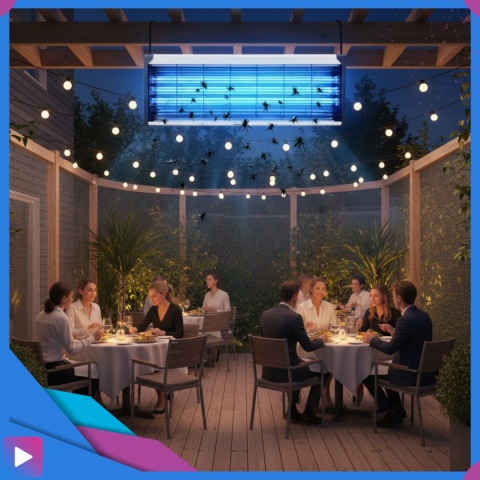 Lampa Owadobójcza UV 20W Na Komary Muchy Ćmy Owady Zasięg 200m² Do Wnętrz i Ogrodu ASATO®