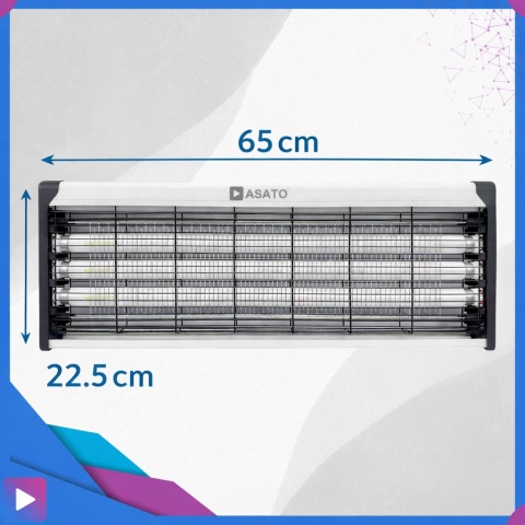 Duża Lampa Owadobójcza UV 20W ASATO® — Komary, Muchy, Ćmy, Meszki | Zasięg 200 m² | Do Wnętrz i Ogrodu | Bez Chemii