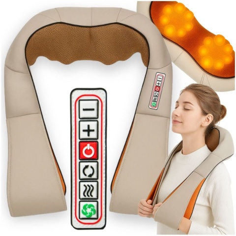 Masażer Karku Shiatsu do Pleców Ciała Szyi Podgrzewany Mocny i Wytrzymały