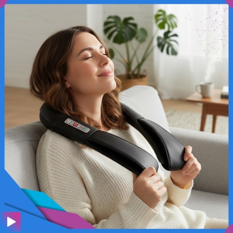 Masażer Karku Shiatsu do Pleców Ciała Szyi Podgrzewany Mocny i Wytrzymały