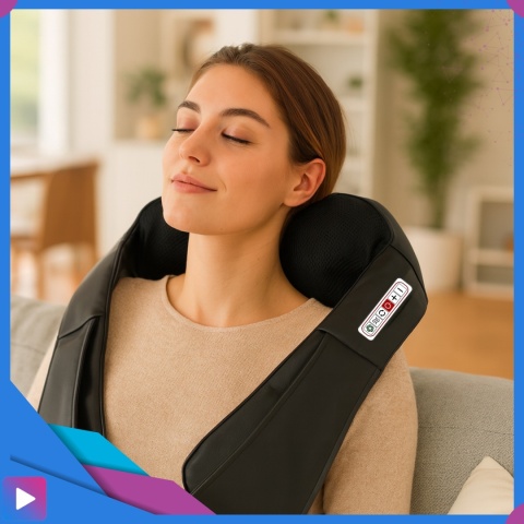 Masażer Karku Shiatsu do Pleców Ciała Szyi Podgrzewany Mocny i Wytrzymały