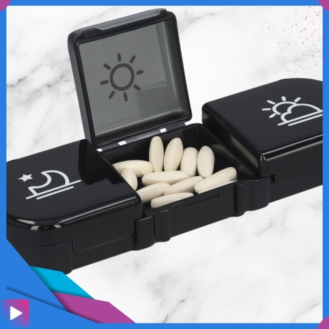 Organizer na Leki Tygodniowy Pojemnik na Tabletki Rano i Wieczór ASATO®