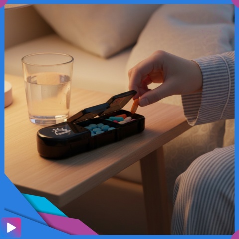 Organizer na Leki Tygodniowy Pojemnik na Tabletki Rano i Wieczór ASATO®