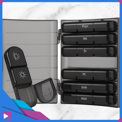 Organizer na Leki Tygodniowy Pojemnik na Tabletki Rano i Wieczór ASATO®