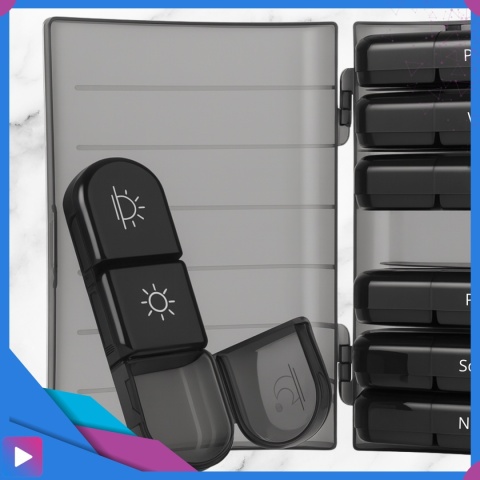 Organizer na Leki Tygodniowy Pojemnik na Tabletki Rano i Wieczór ASATO®