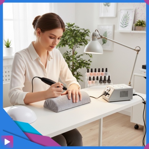 Frezarka do Paznokci 12W Twist&Lock Zestaw Frezów Manicure Pedicure ASATO®