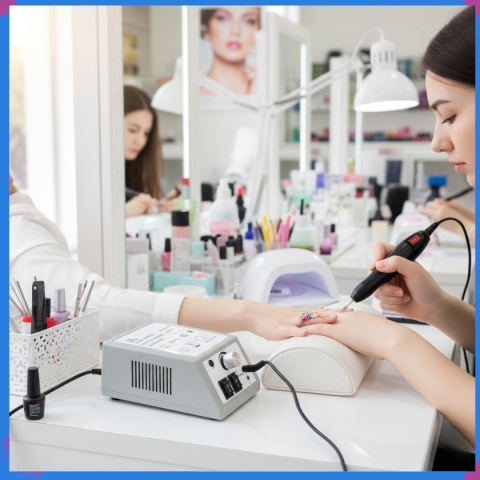 Frezarka do Paznokci 12W Twist&Lock Zestaw Frezów Manicure Pedicure ASATO®