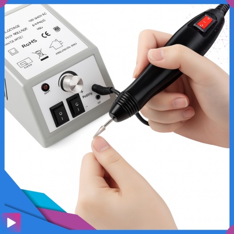 Frezarka do Paznokci 12W Twist&Lock Zestaw Frezów Manicure Pedicure ASATO®