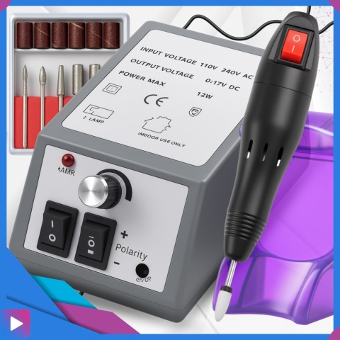 Frezarka do Paznokci 12W Twist&Lock Zestaw Frezów Manicure Pedicure ASATO®