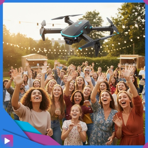 Dron z Kamerą 2 Baterie Zasięg 300m Aplikacja Walizka 1 Kamera ASATO®