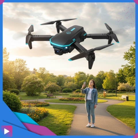 Dron z Kamerą 2 Baterie Zasięg 300m Aplikacja Walizka 1 Kamera ASATO®