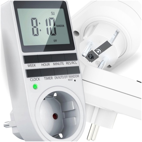 Programator Czasowy do Gniazdka Gniazdkowy LCD 10 Programów Bateria ASATO®
