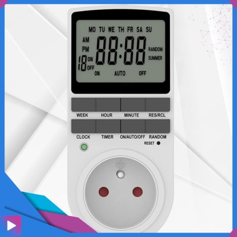 Programator Czasowy do Gniazdka Gniazdkowy LCD 10 Programów Bateria ASATO®