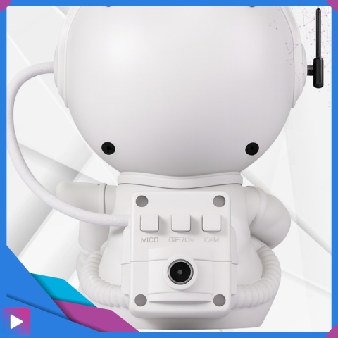 Projektor Gwiazd Astronauta Siedzący LED 8 Trybów Pilot Ruchoma Głowa Lampka Nocna ASATO®