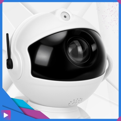 Projektor Gwiazd Astronauta Siedzący LED 8 Trybów Pilot Ruchoma Głowa Lampka Nocna ASATO®