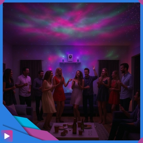 Projektor Gwiazd 3D Kosmos Lampka Nocna LED Mgławica Pilot Laser ASATO®