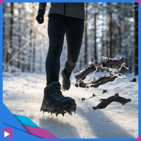 Raczki Turystyczne na Buty do Chodzenia po Śniegu 37-44 Nakładki na Buty na Zimę w Góry