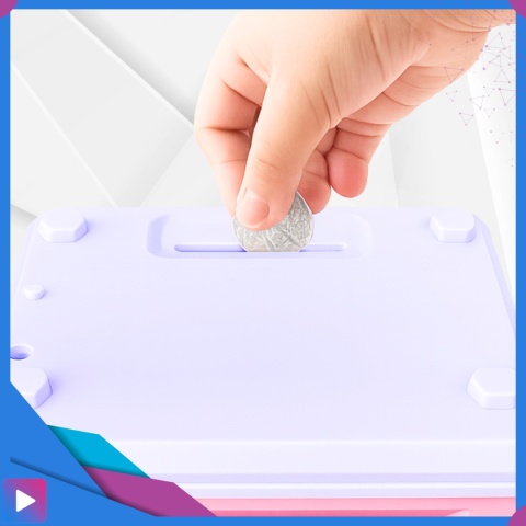 Sejf Skarbonka dla Dziewczynki na Kluczyk Dźwięki Melodie Zabawkowy Bankomat Różowy ASATO®